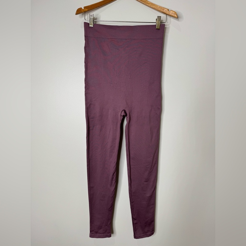 BLANQI Everday High Rise Full Length‎ Maternity Leggings Mauve Purple Large